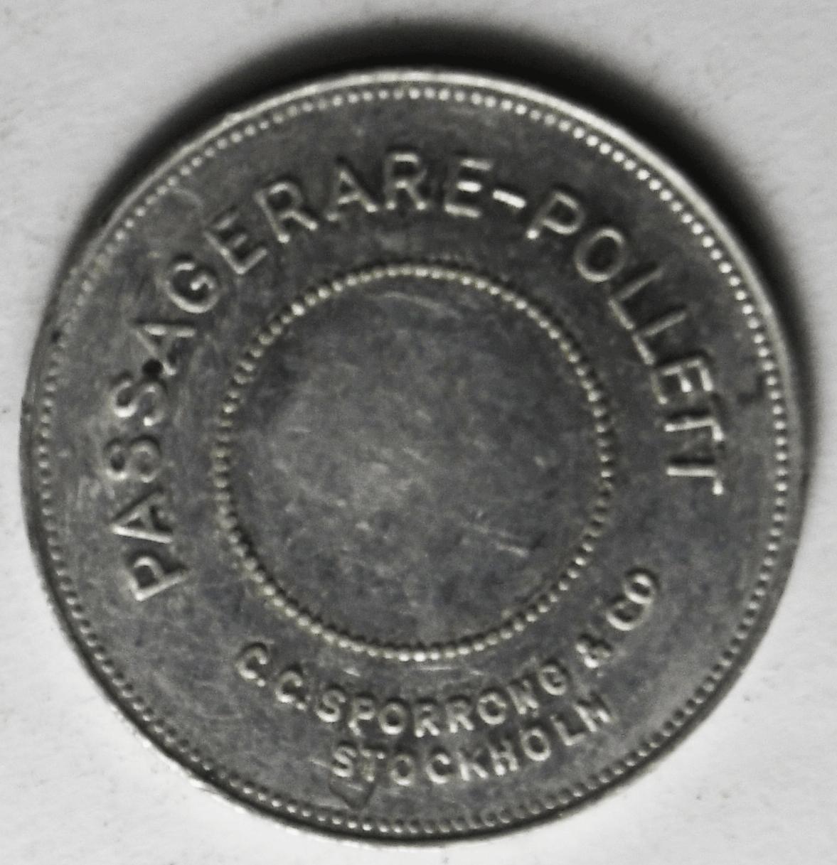 Stockholms Ångslups Aktiebolag Enkel S-D Resa Sweden Token Aluminum 23mm