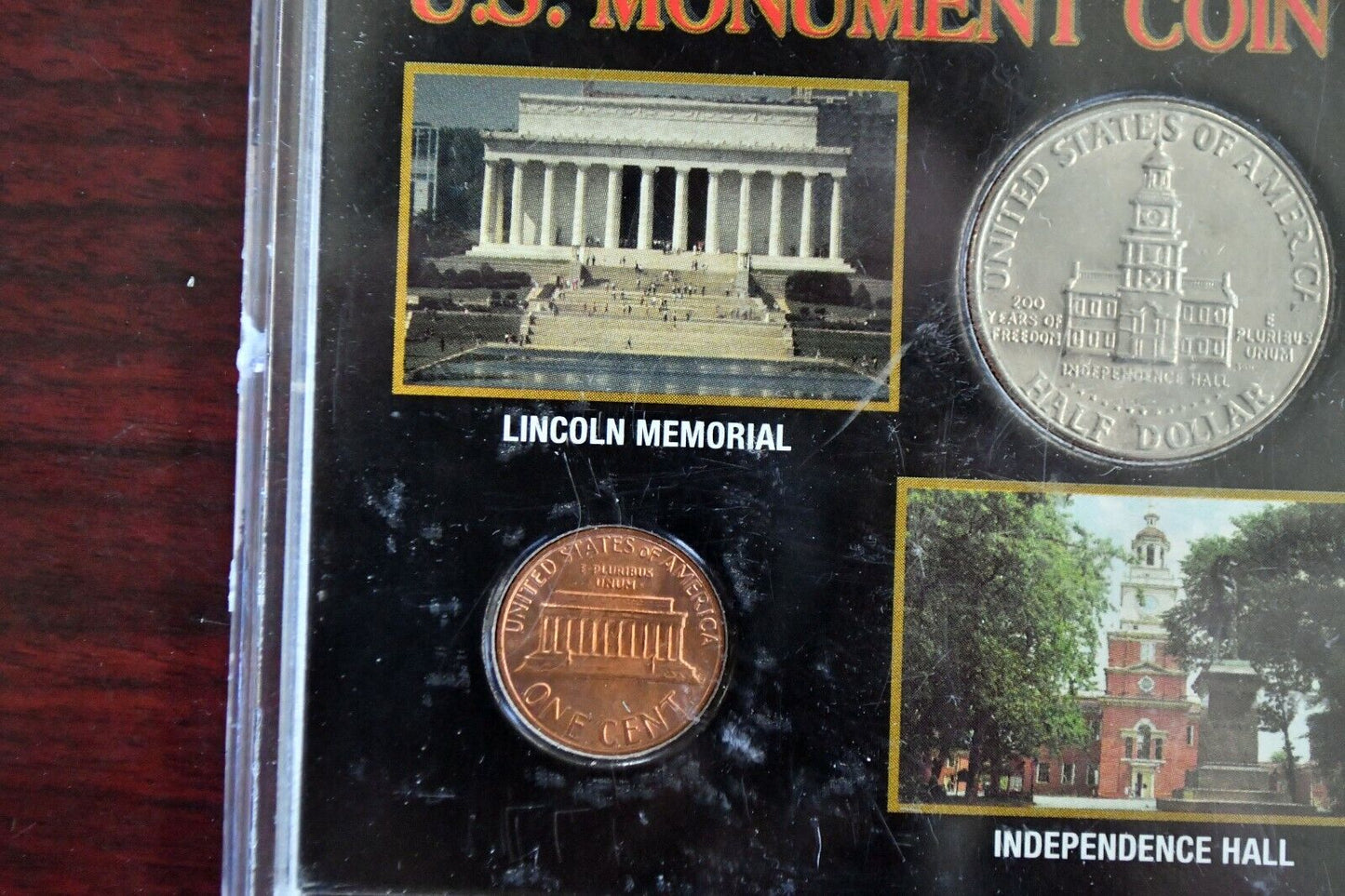 US. Monument Coin Collection Lincoln Memorial, Independence Hall, Monticello