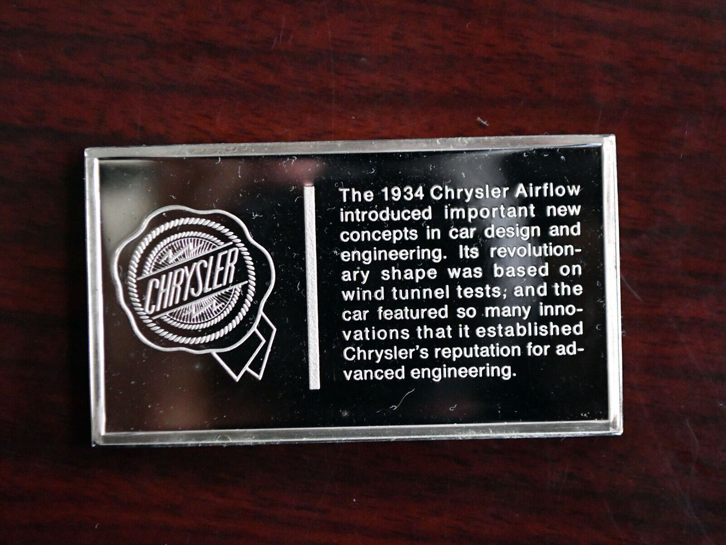 1934 Chrysler Centennial Car Ingot Collection 1000 Grains Sterling Franklin Mint