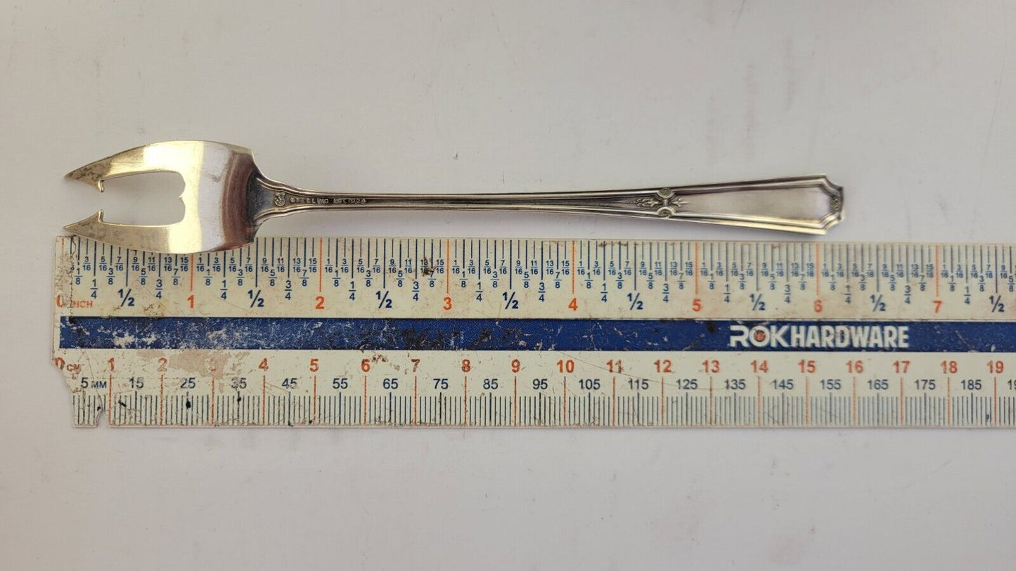 Louis XIV By Towle Sterling Silver Pickle/Olive Fork 2-Tine with Barbs 6 1/4"