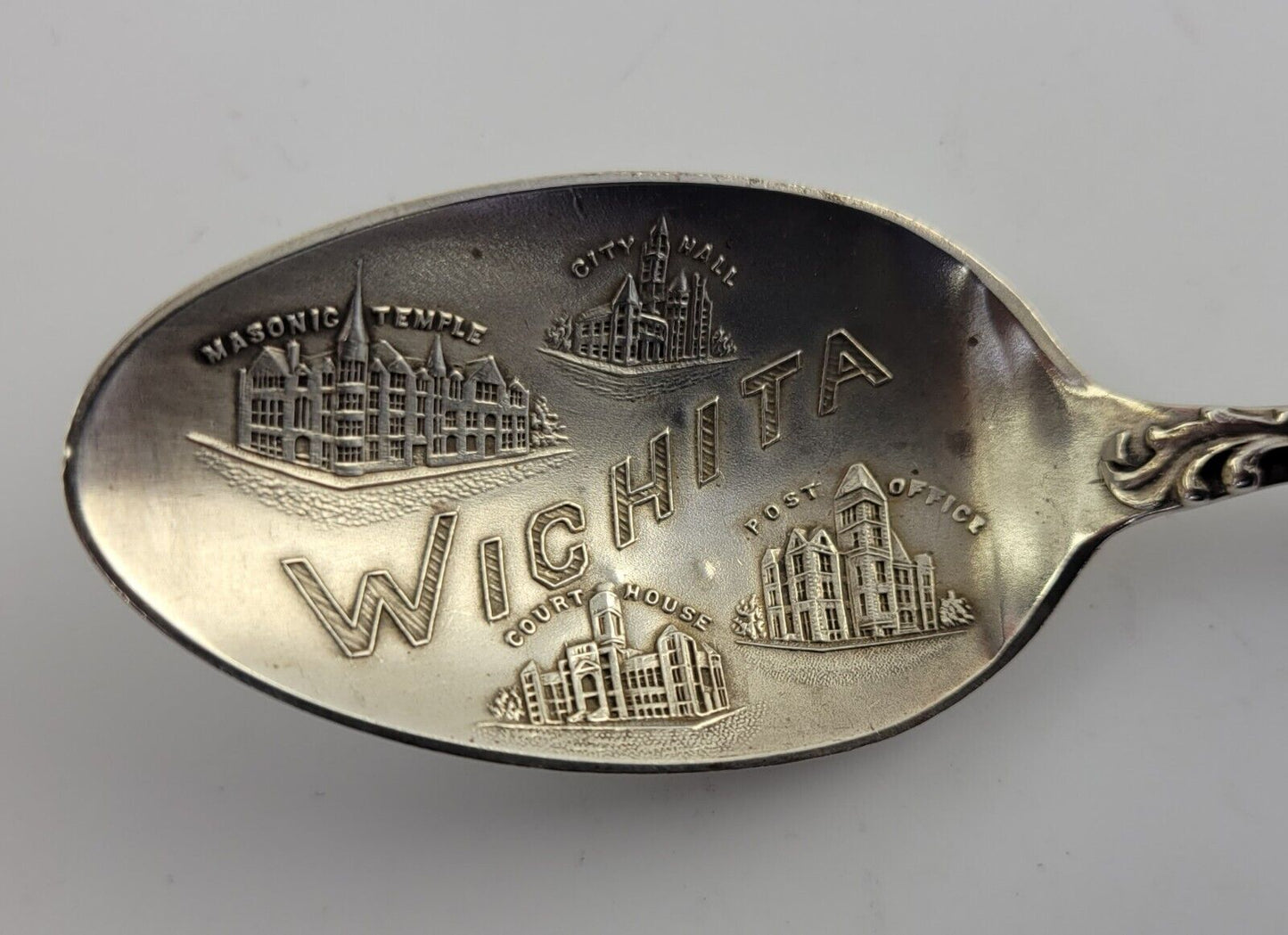 Wichita Kansas Sterling Silver 5 5/8" Souvenir Spoon .72oz. City Hall