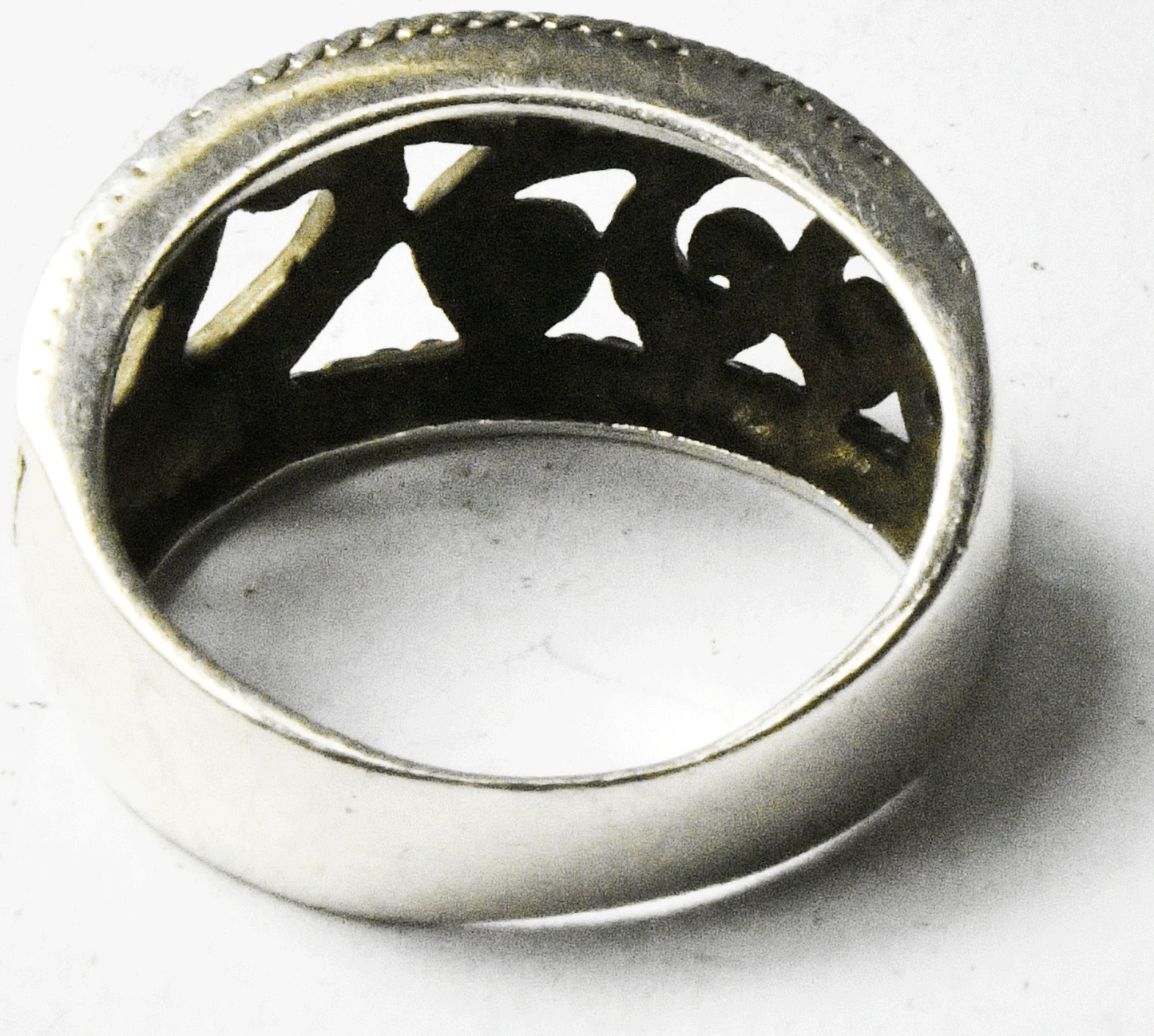 Sterling Silver Scroll Filigree Band 11mm Ring Size 8