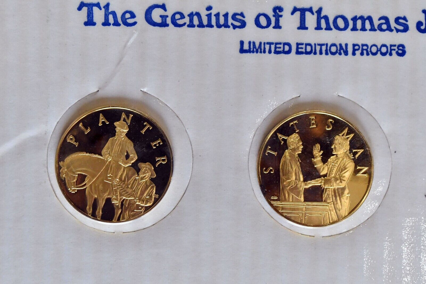 1976 The Genius of Thomas Jefferson Limited Edition Proof Franklin Mint 6pc Set