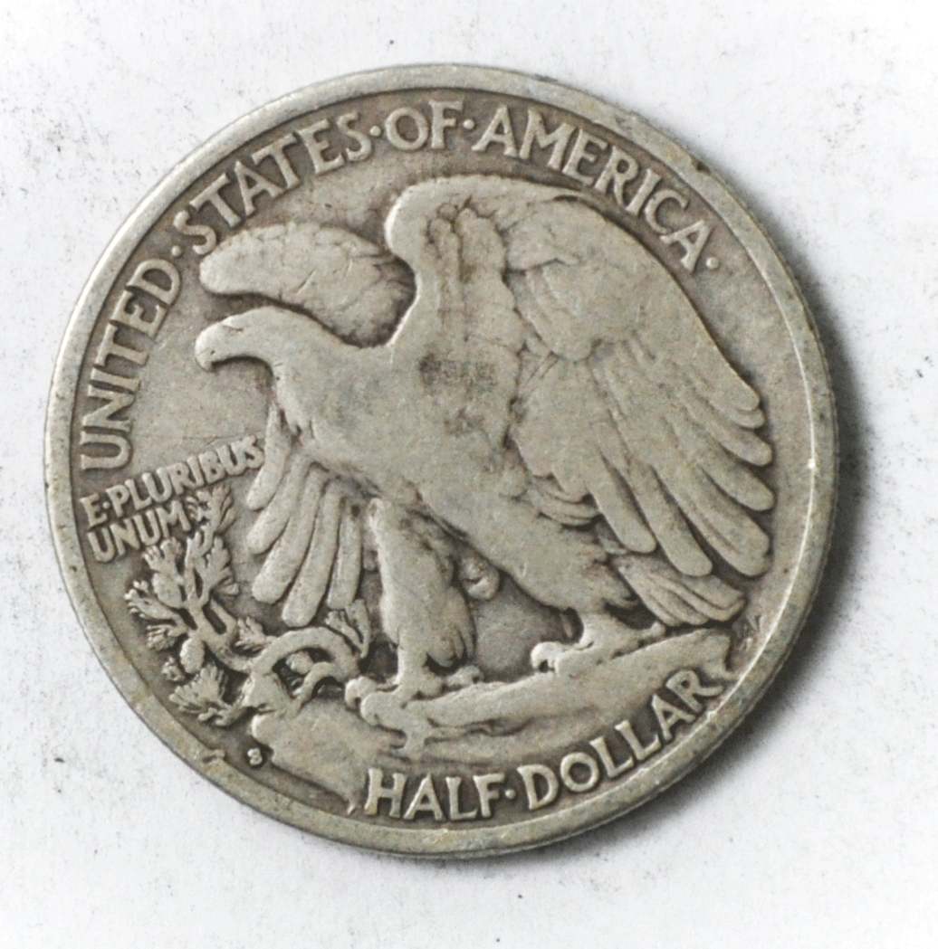 1934 S 50c Walking Half Dollar Fifty Cents US San Francisco