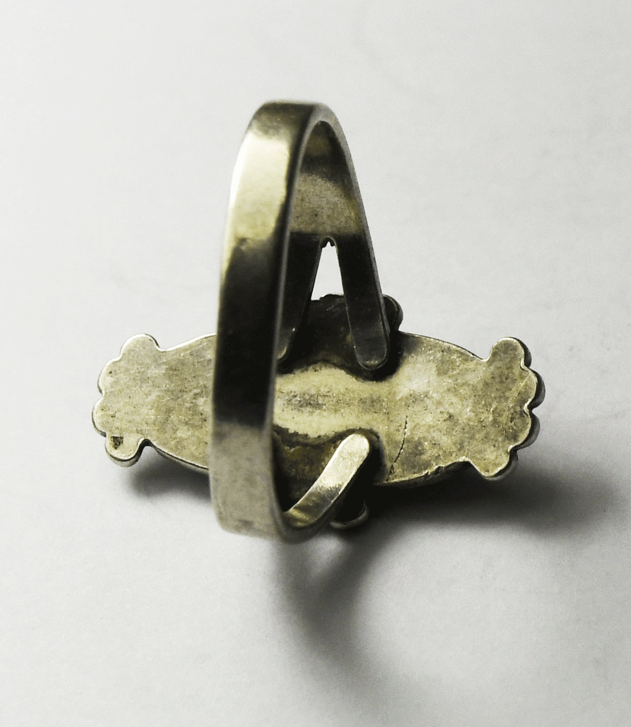 Sterling Silver Bell Trading Faceted Hematite Ring 24mm Size 8