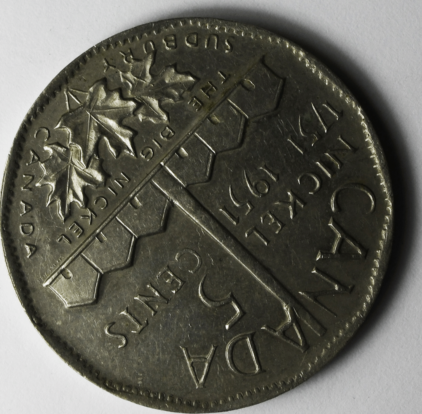 1951 5c Canada Sudbury The Big Nickel 38mm