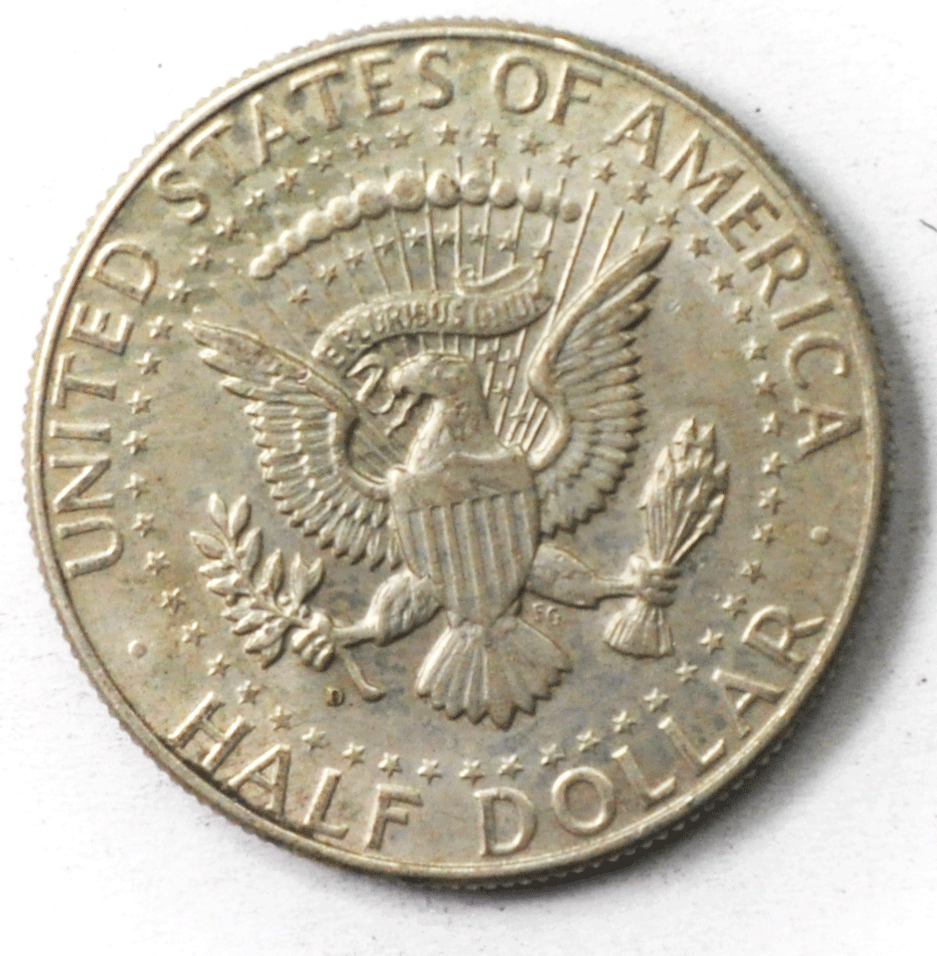 1964 D 50c Kennedy Silver Half Dollar Fifty Cents DDO FS-108 AU