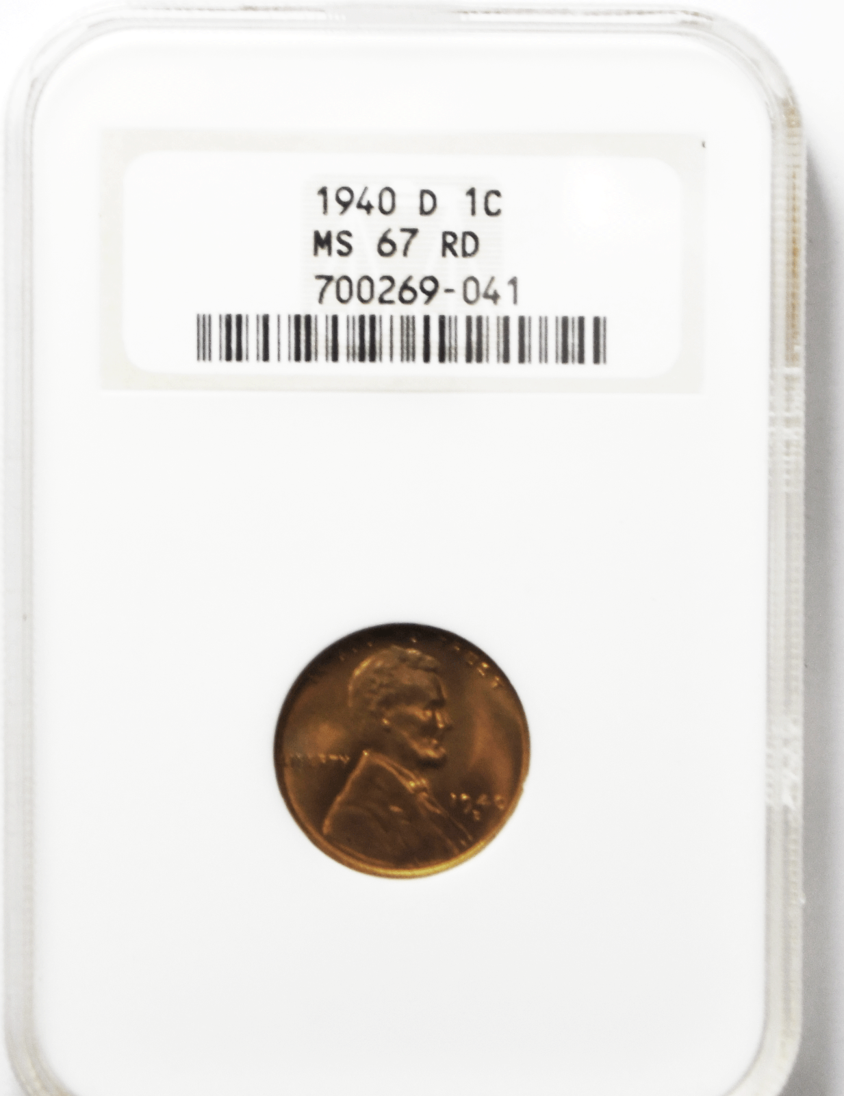 1940 D 1c Lincoln Wheat Cent One Penny NGC MS67 RD Gem Unc Old Holder