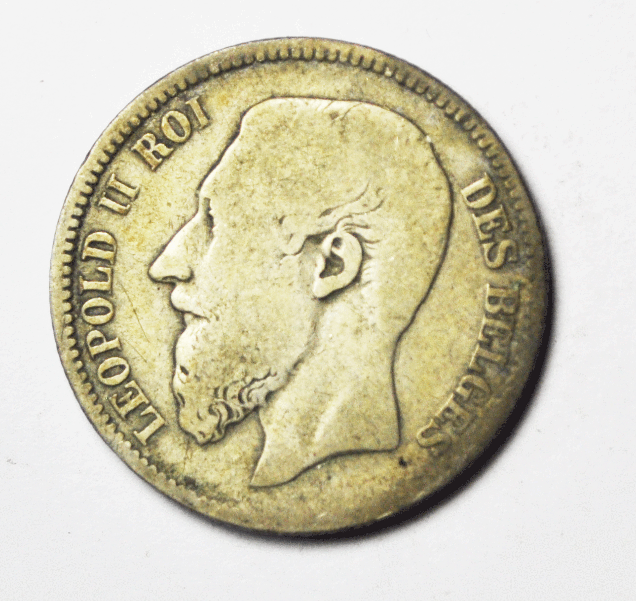 1867 Belgium 2 Two Francs Silver Coin KM# 30.1