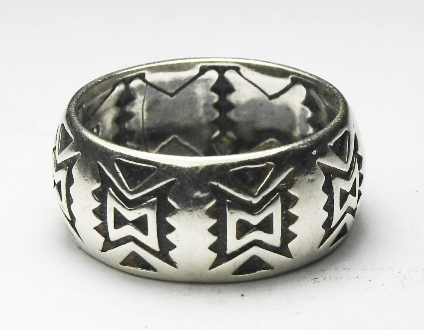 Sterling Silver Carolyn Pollack AW 10mm Wide Band Ring Size 9