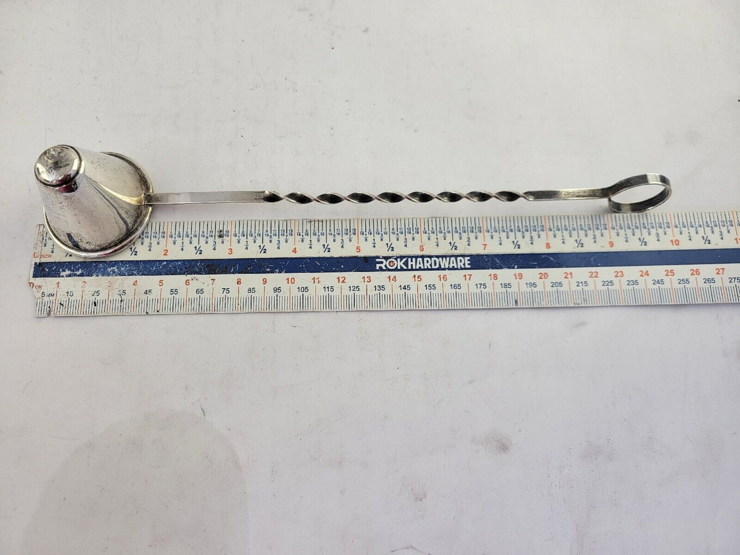 Vintage Sterling Silver Candle Snuffer With Twisted Handle 9 7/8"