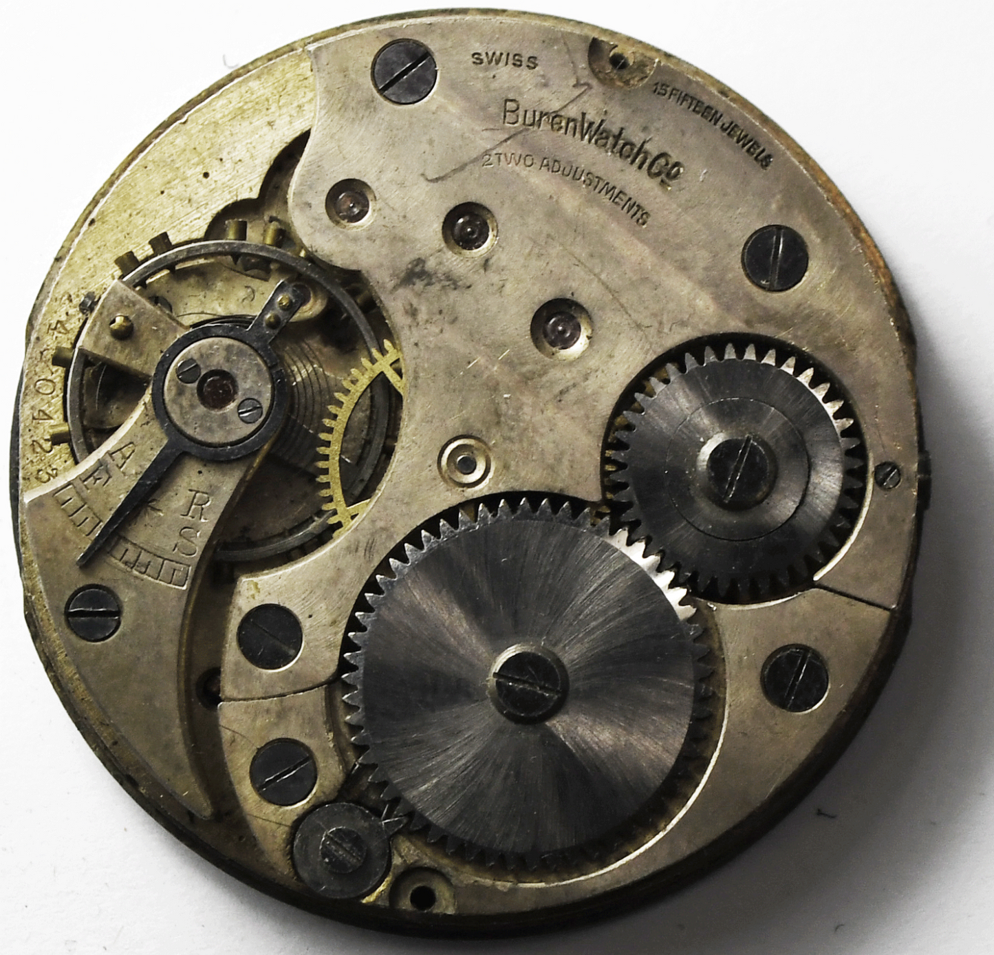 Vintage Swiss Van Buren Pocket Watch Movement Not Running 42mm