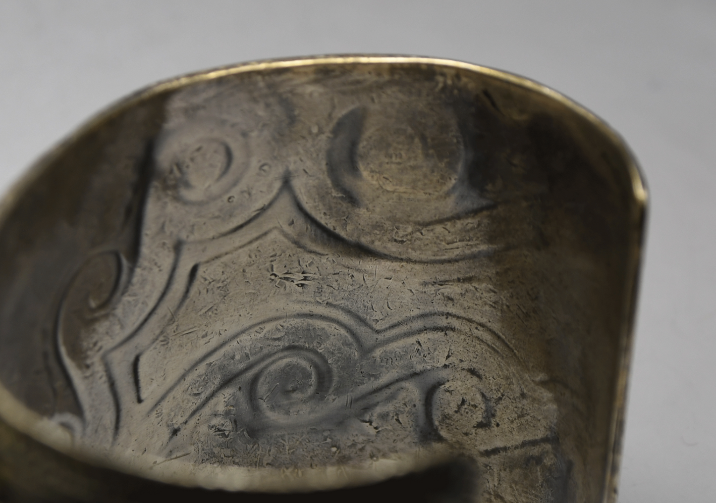 Sterling Large Turquoise Coral Inlay Floral Cuff Bracelet 52mm 7-1/4" Wrist 144g