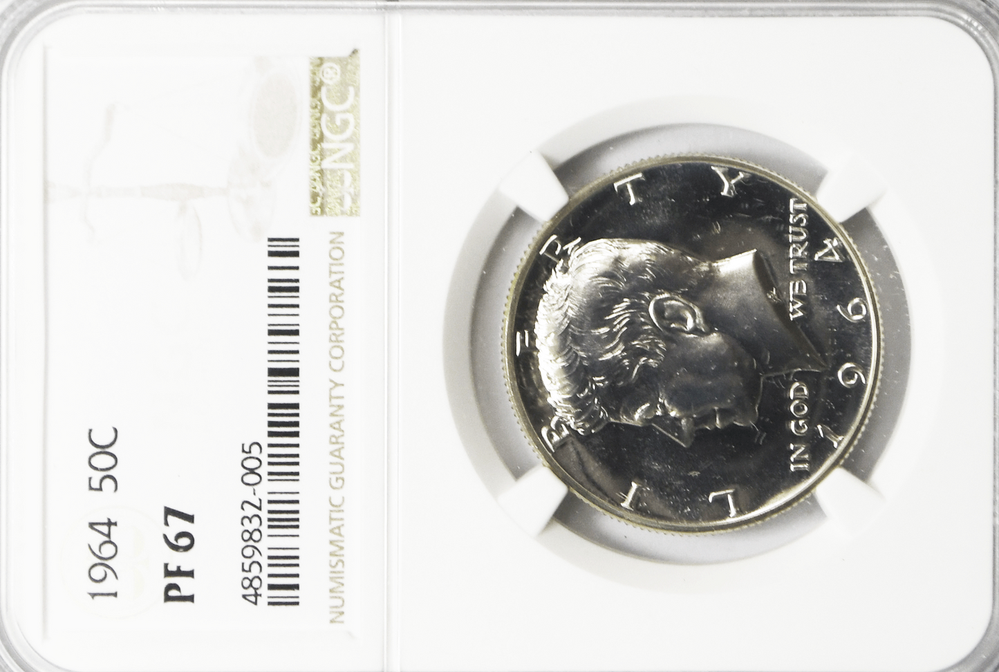 1964 50c Kennedy Half Dollar Proof Clad Fifty Cents NGC PF67