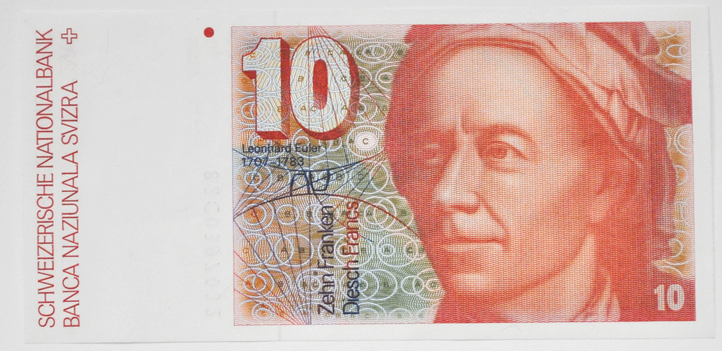 1982 Sweden 10 Ten Franken Uncirculated Note Currency