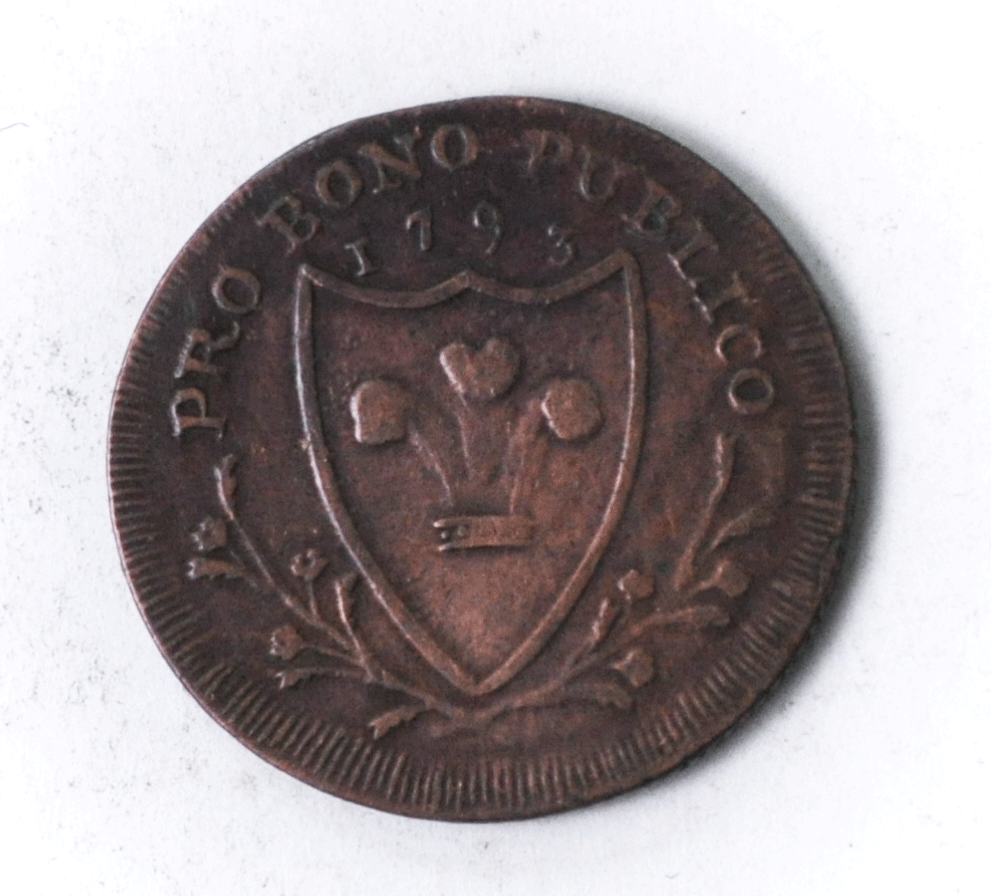 1793 Great Britain Conder Farthing Token 23mm Pro Bono Publico