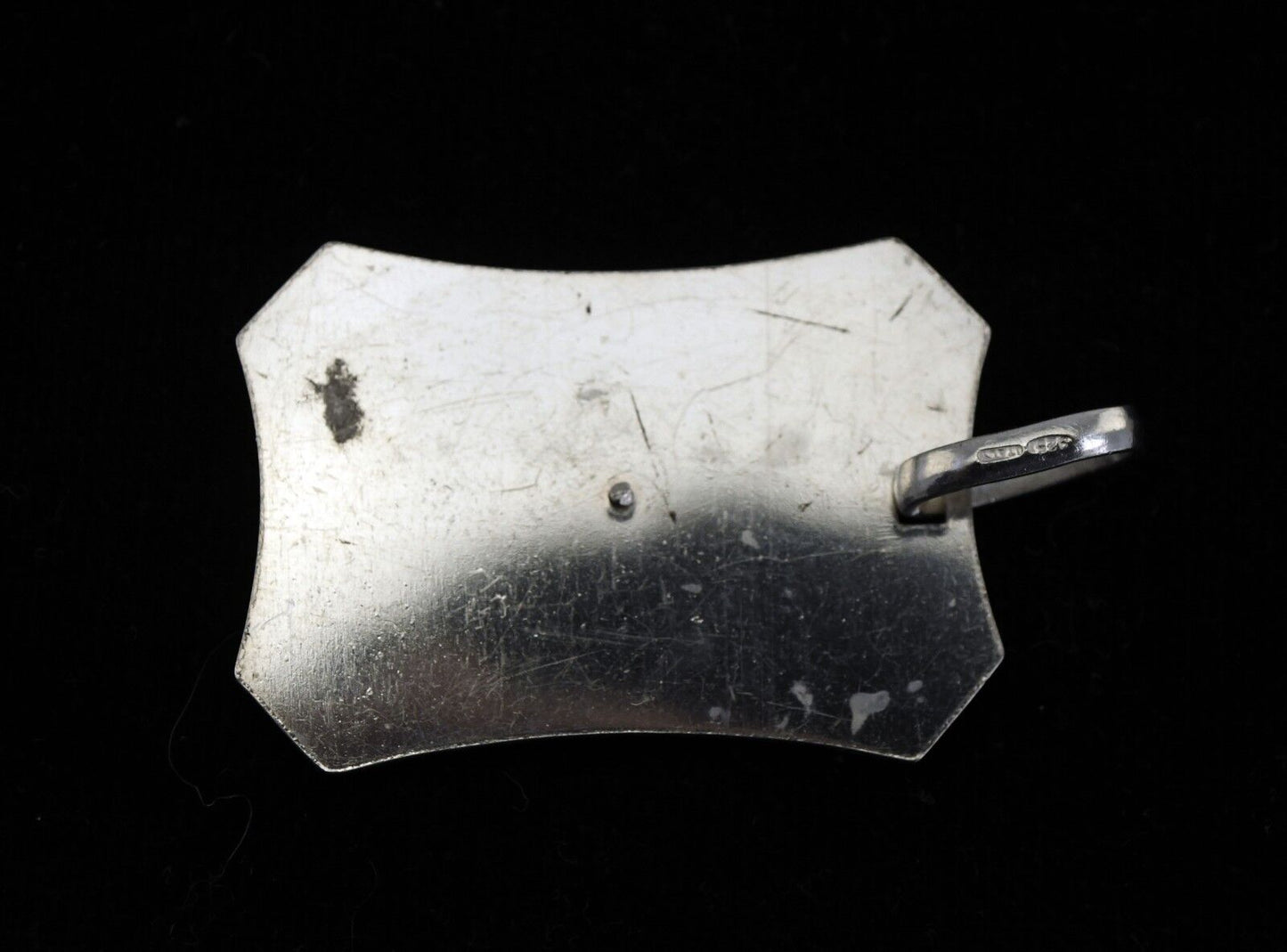 Vinrage Sterling Mother Mary Catholic Pendant Diamond Cut 7.9 grams 1 1/2 Italy