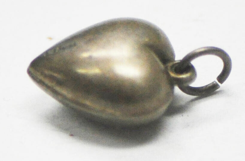 Sterling M.A. Monogrammed Plain Puffy Heart Charm 18mm x 13mm x 9mm