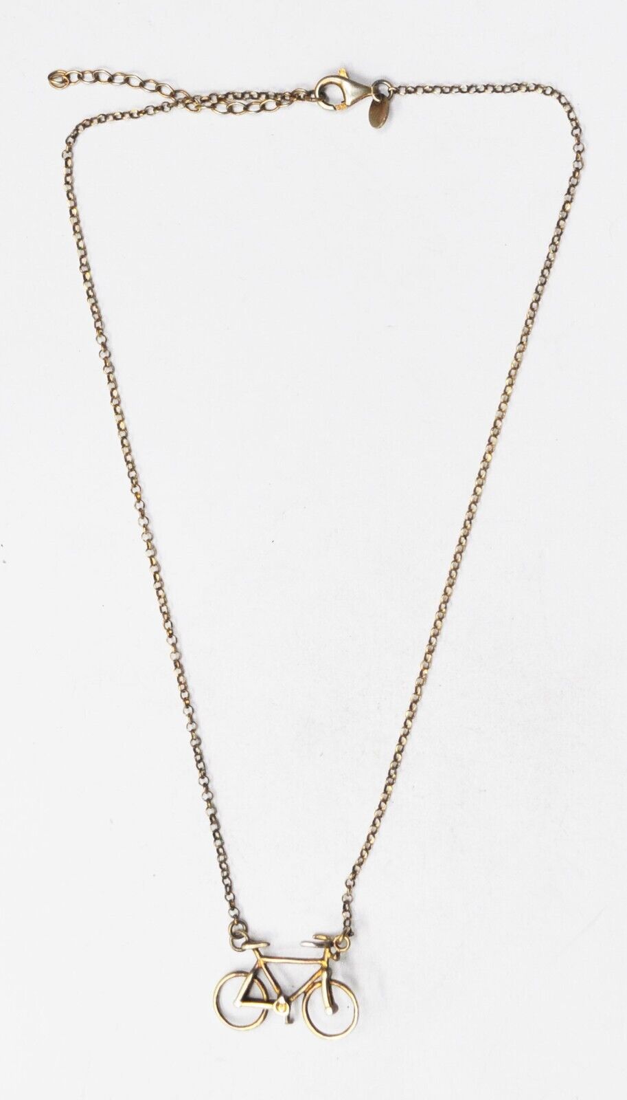 Sterling Silver Dyadema 17mm Bicycle Pendant Necklace 16.5"