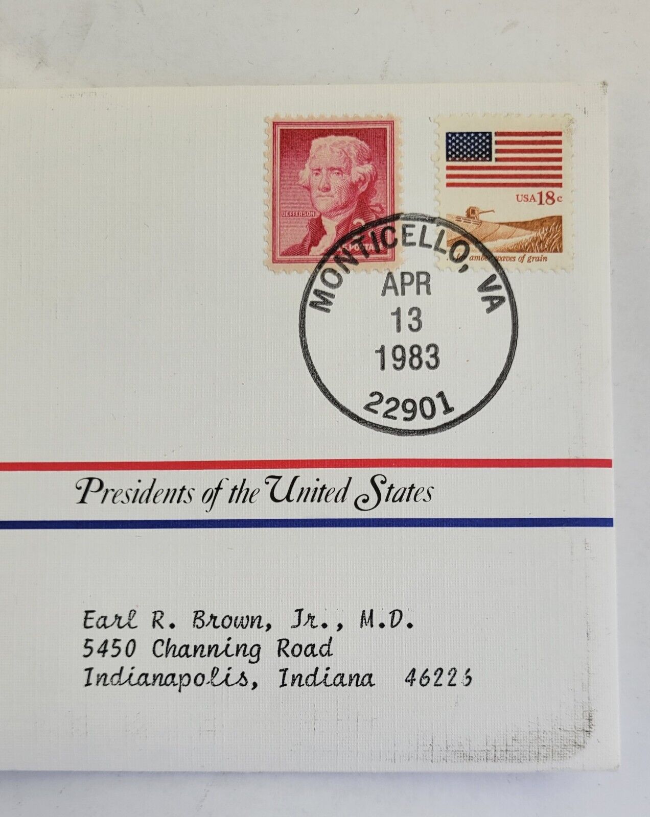 T Jefferson Presidential Covers Medal Postal Commemorative Society Gold Plated