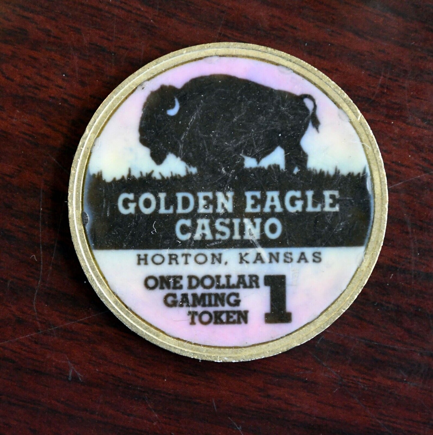 Golden Eagle Hotel Casino Gaming Dollar Token Horton Kansas Rare Chip