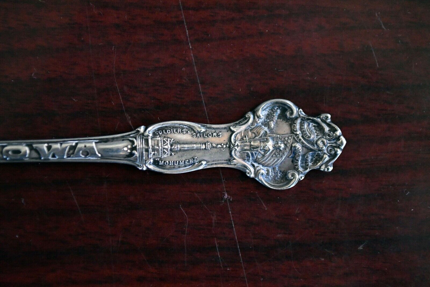 1922 Womens Relief Corps Des Moines Iowa Sterling 5 1/4" Souvenir Spoon .55 oz.