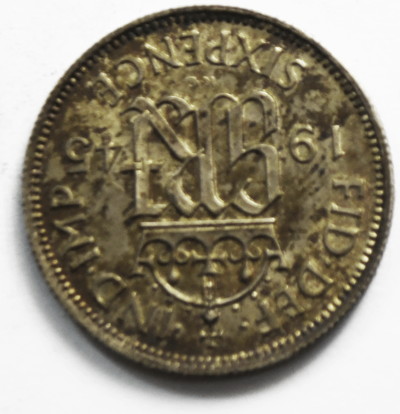 1945 Great Britain 6 Six Pence KM# 852 Silver Coin