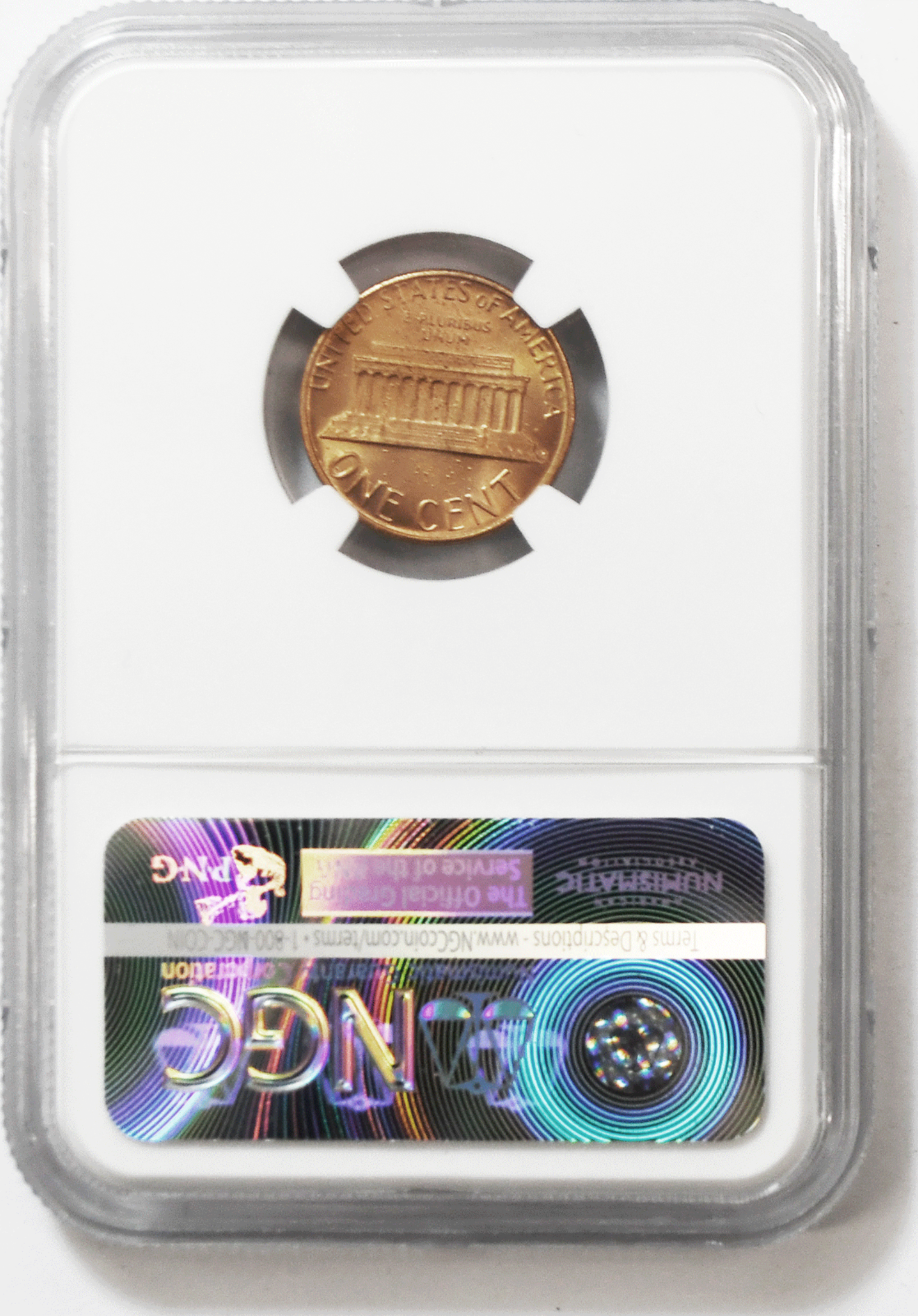1982 1c Lincoln Memorial Cent One Penny NGC MS 65 RD Large Date Zinc