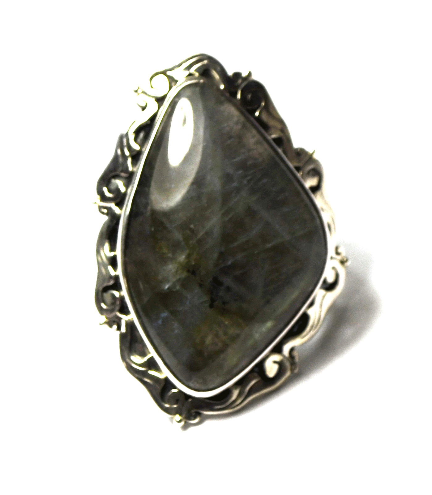 Sterling Silver Sajen Labradorite Ring 39mm Size 6-1/2