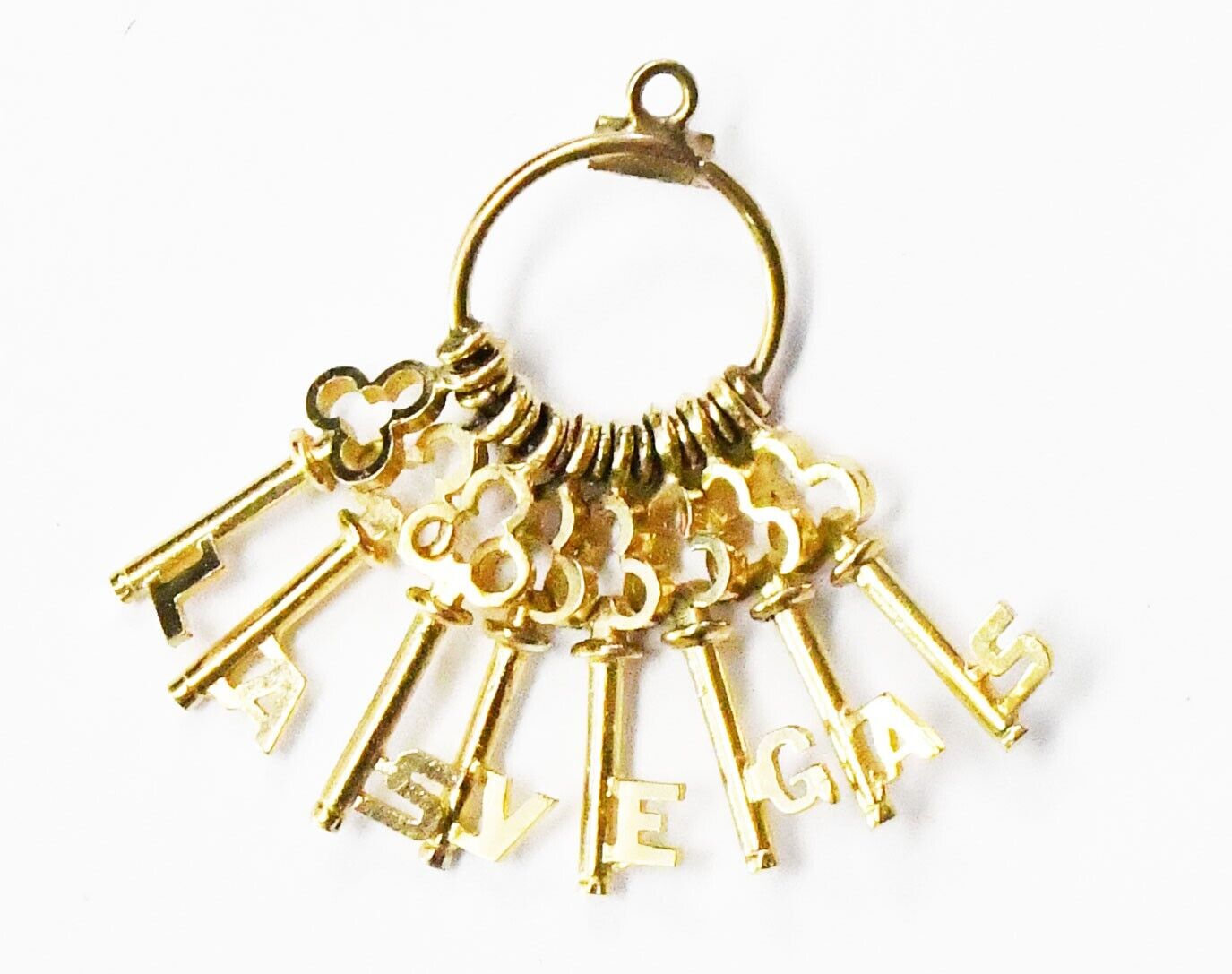 14k Yellow Gold Las Vegas 8 Eight Key Letter Charm 32mm