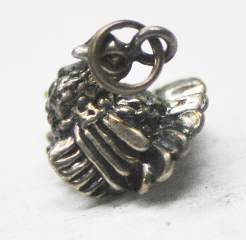 Antique Sterling Silver Jez Turkey Thanksgiving Charm 11mm