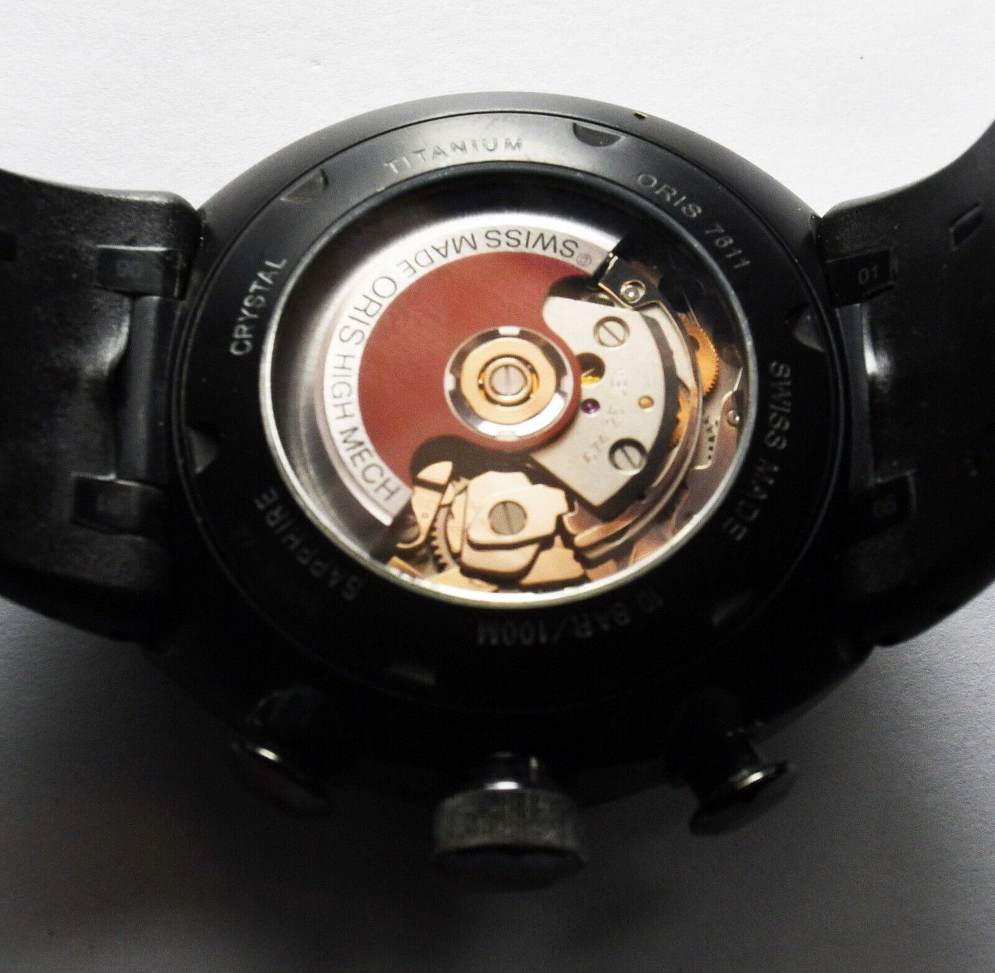 Men's Oris 7611 Checkerboard Dial Titanium Chronograph Skeleton 45mm Wristwatch