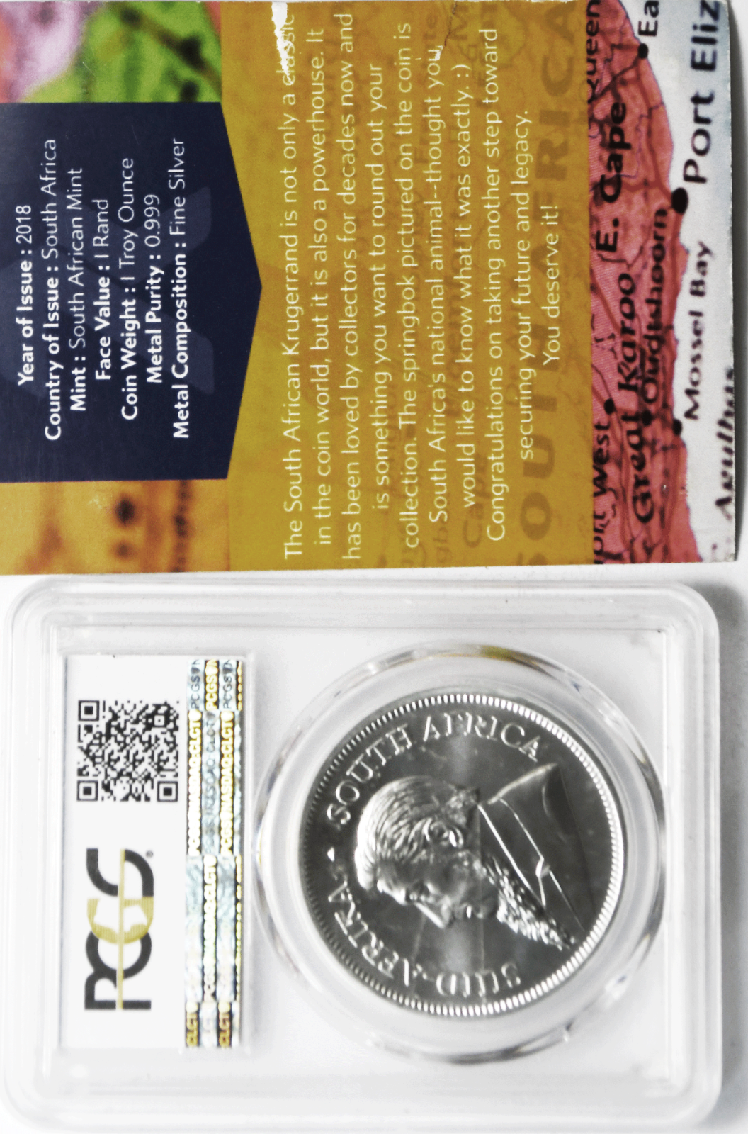 2018 KRand South Africa Krugerrand PCGS MS70 First Week Struck 1oz Silver 7K