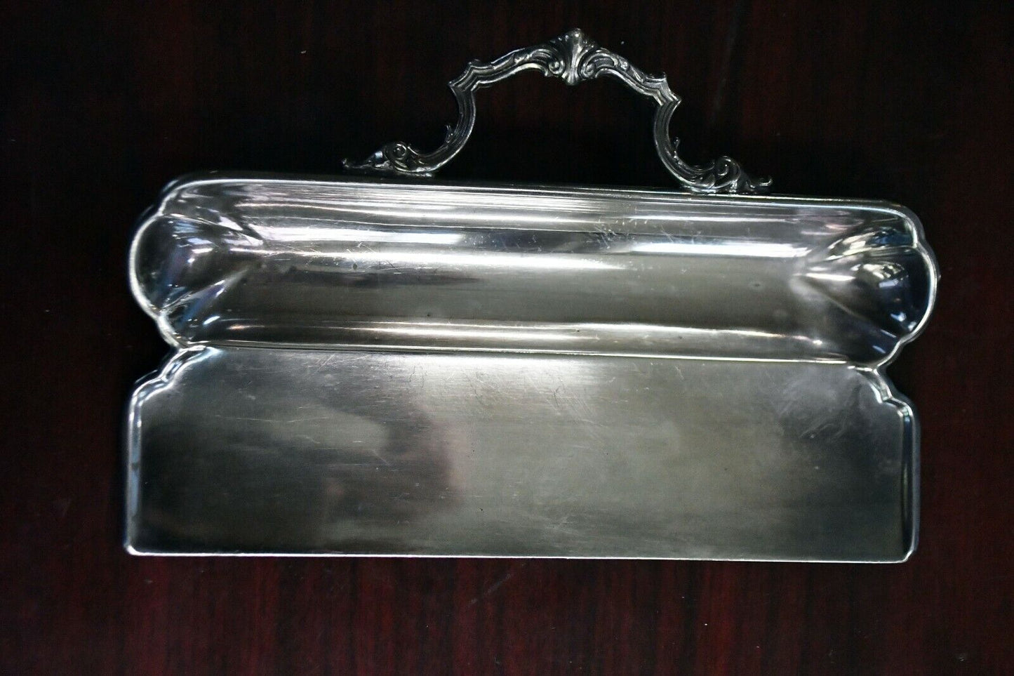 Vintage 6 3/4" Silver Plate Crumb Catcher Table Cloth #8302