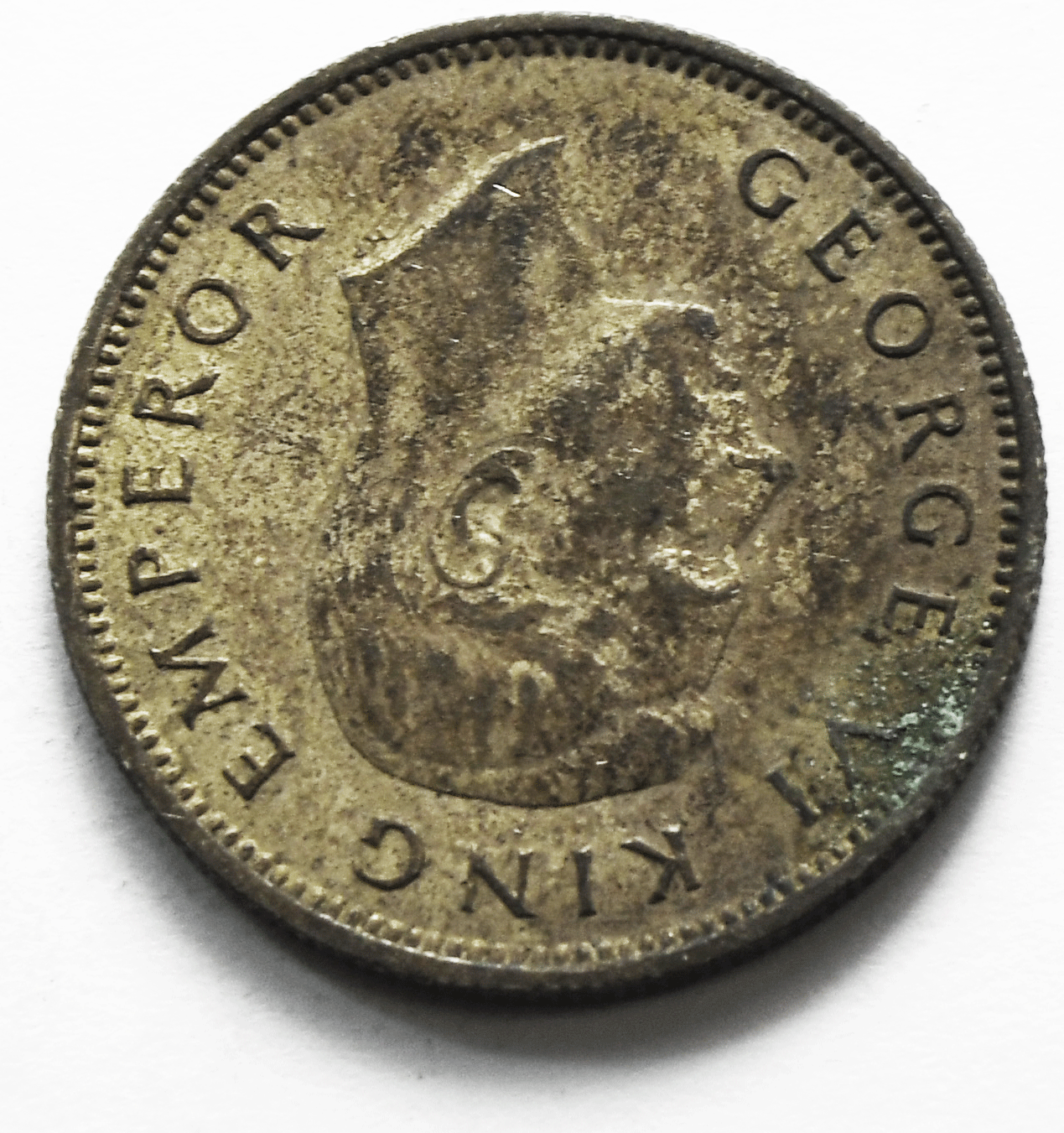 1941 New Zealand One Shilling Silver Coin KM# 9