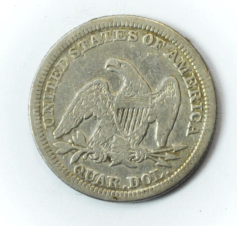 1858 25c Seated Liberty Silver Quarter Dollar Twenty Five Cents