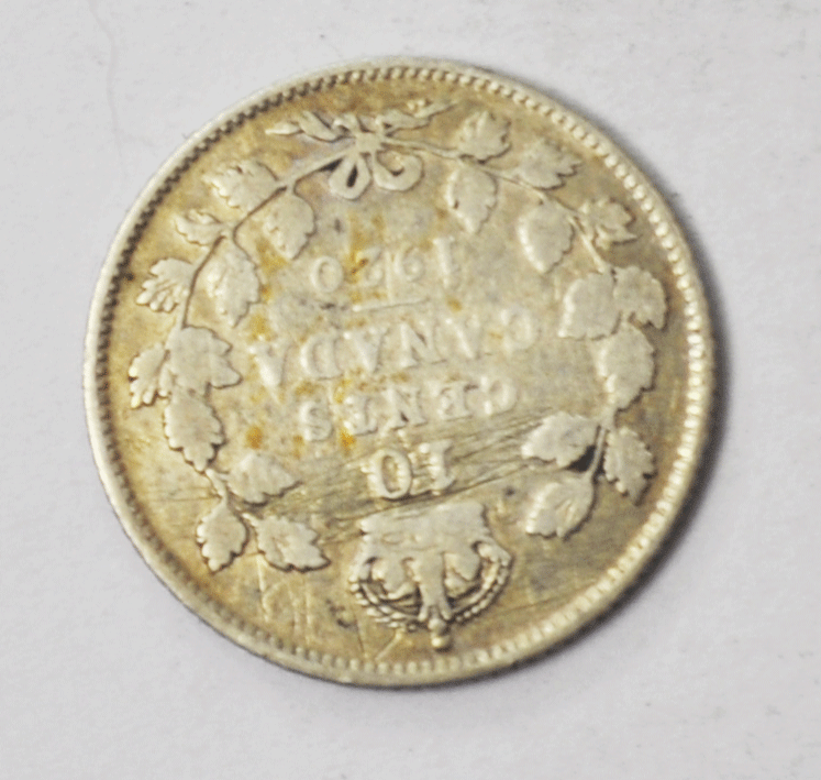 1920 Canada 10 Silver Ten Cents Dime KM# 23a
