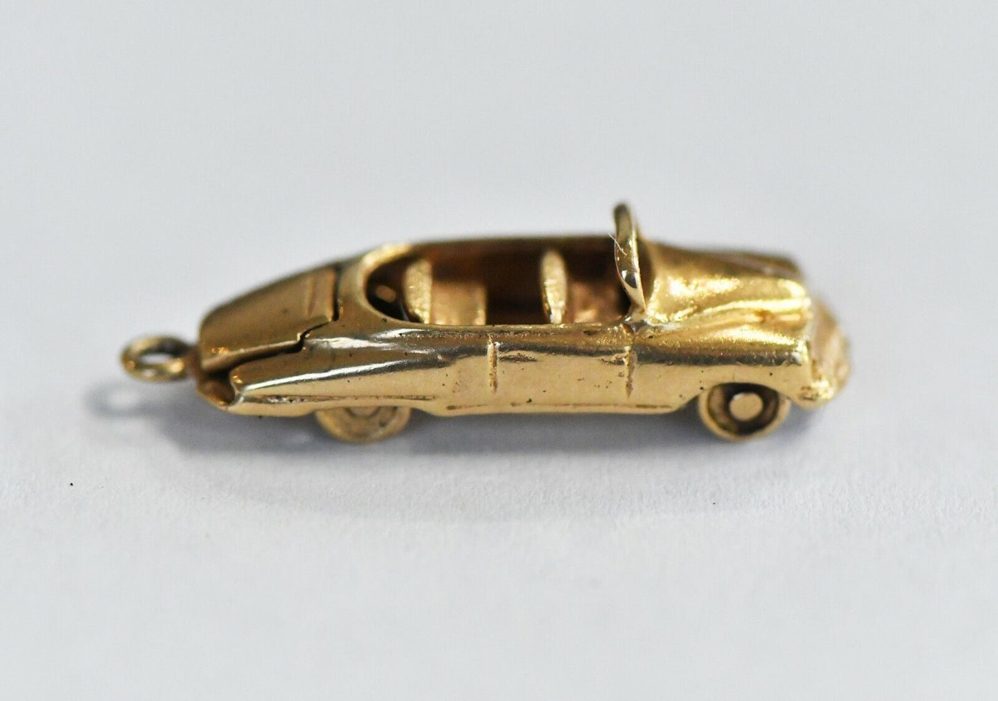Vintage 14k Gold Pendant Charm Solid Convertible Car Trunk Opens 4.2 grams