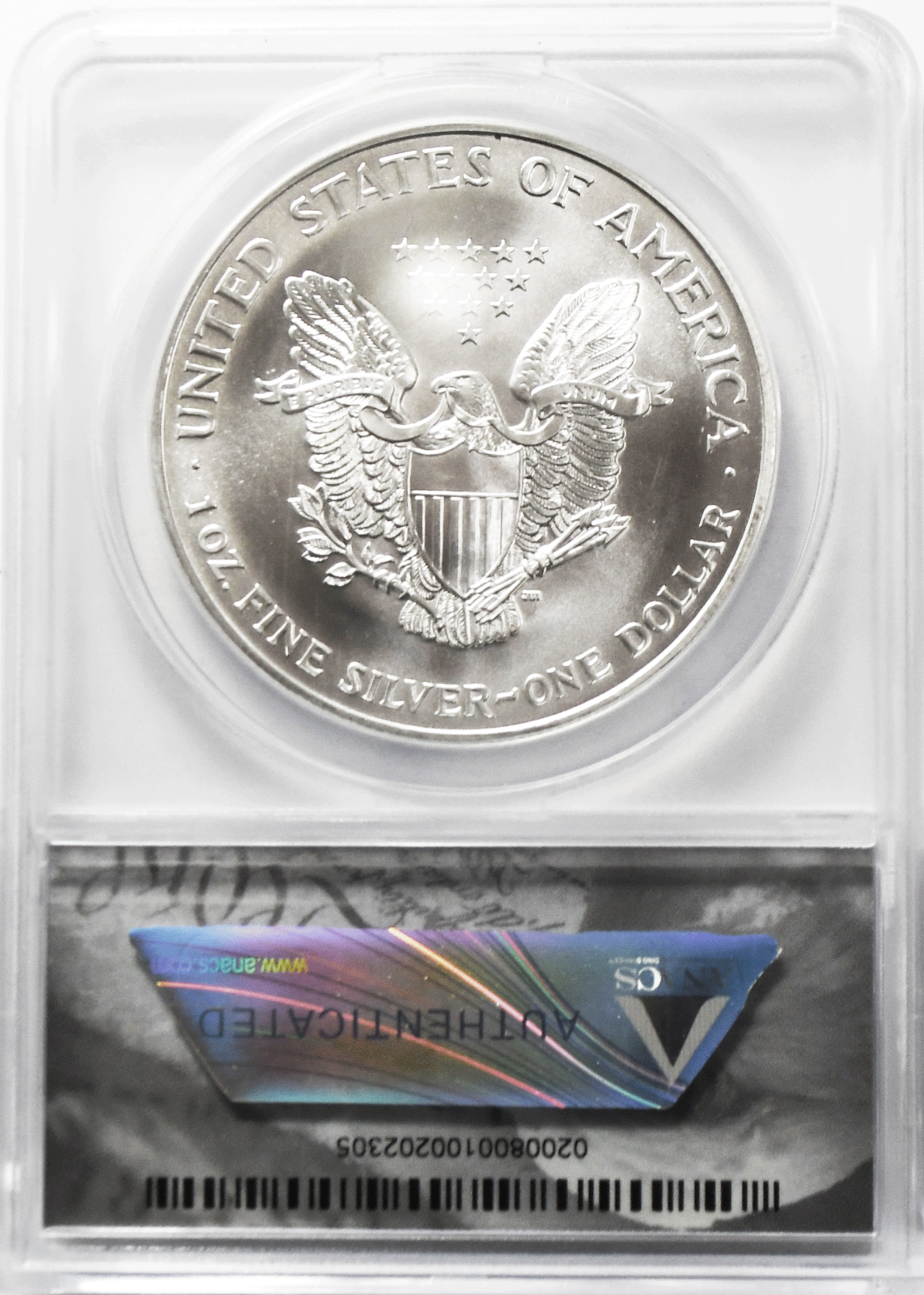 1995 $1 American Silver Eagle .999 Fine Silver One Ounce Coin ANACS MS69