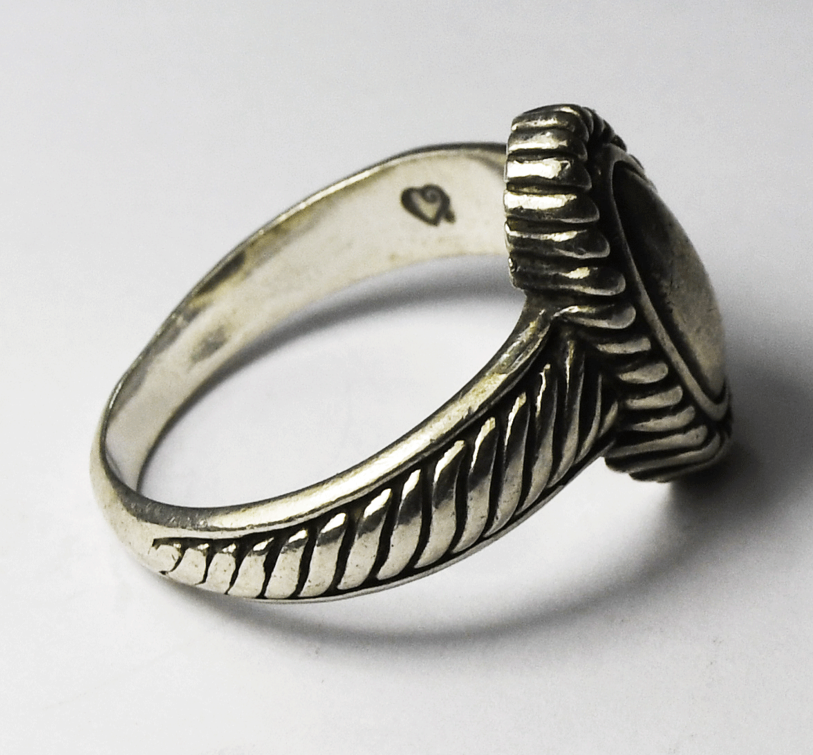 Sterling Silver Brighton Oval Cable Ring 16mm Band Size 9