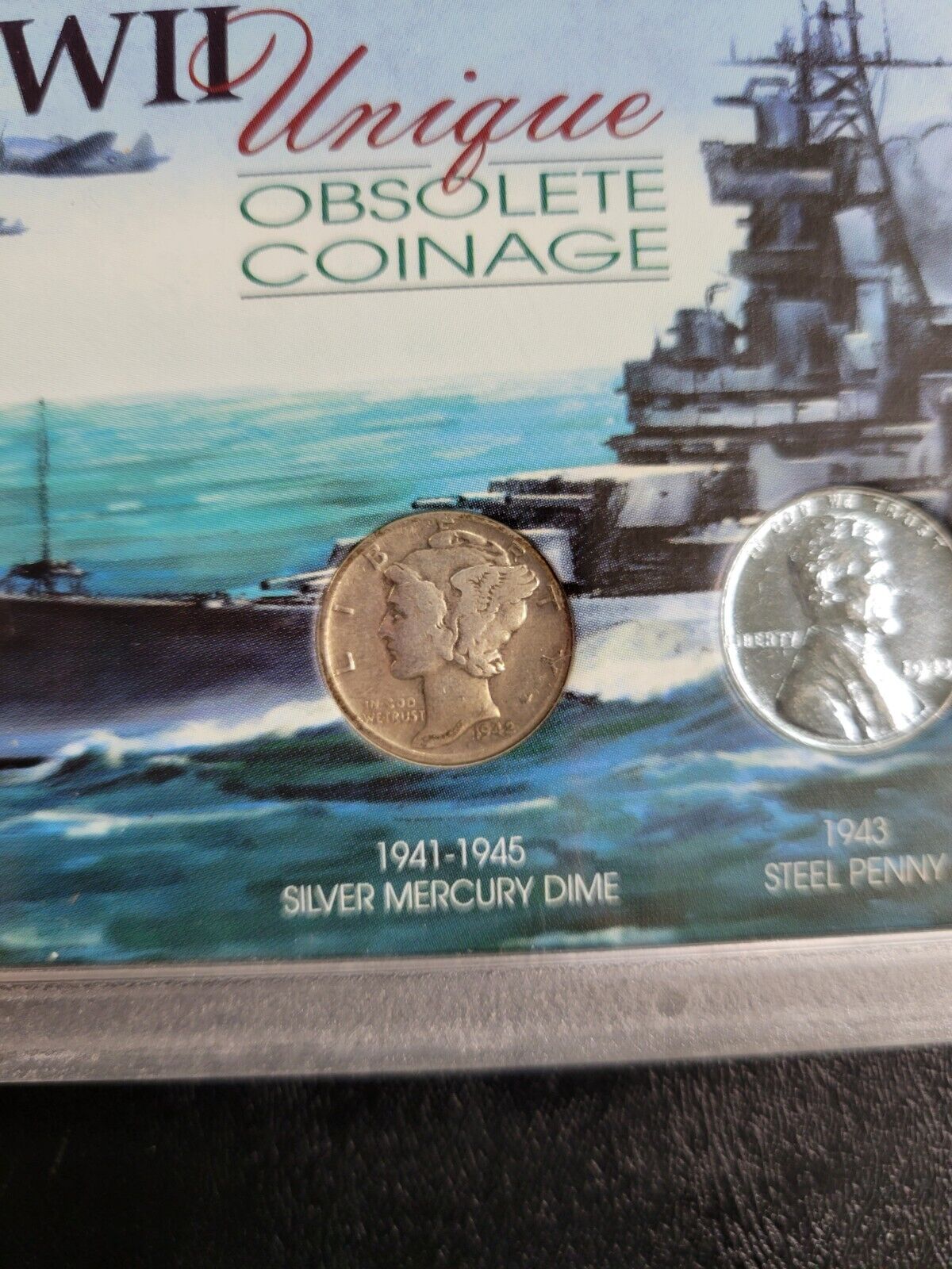 WWII Unique Obselete Coinage Mercury Dime, Steel Penny, Silver Wartime Nickel