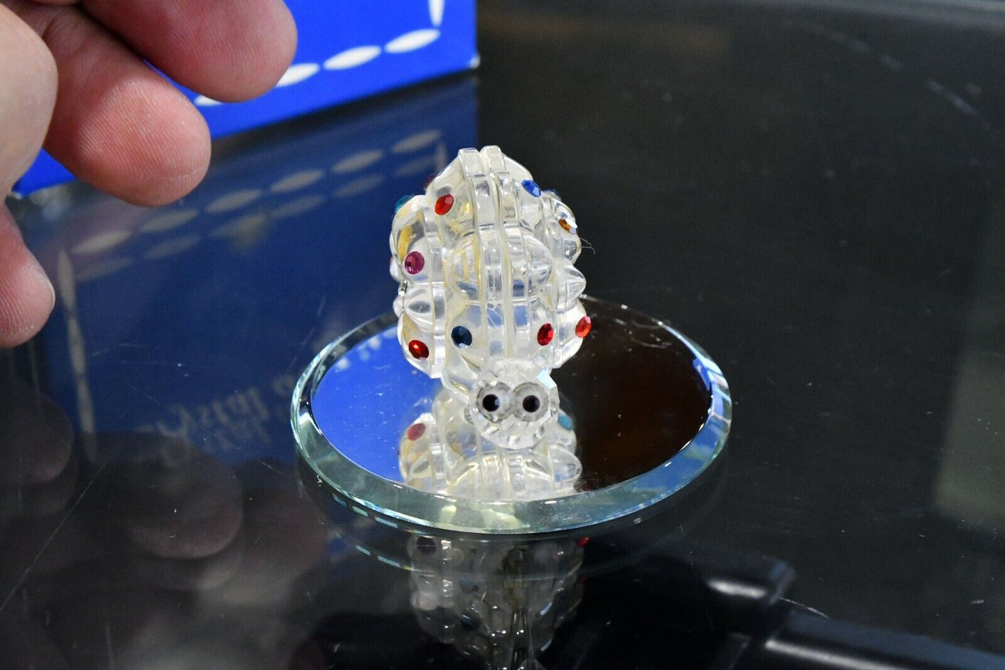Vintage Crystal de Lites by Manon Snail Figurine 1 3/8" w/Box American Made