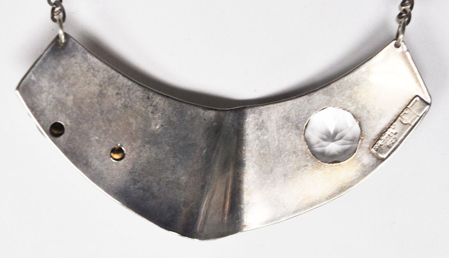 Sterling Silver Avi Soffer Large CZ Pendant 66mm Necklace 16" Israel