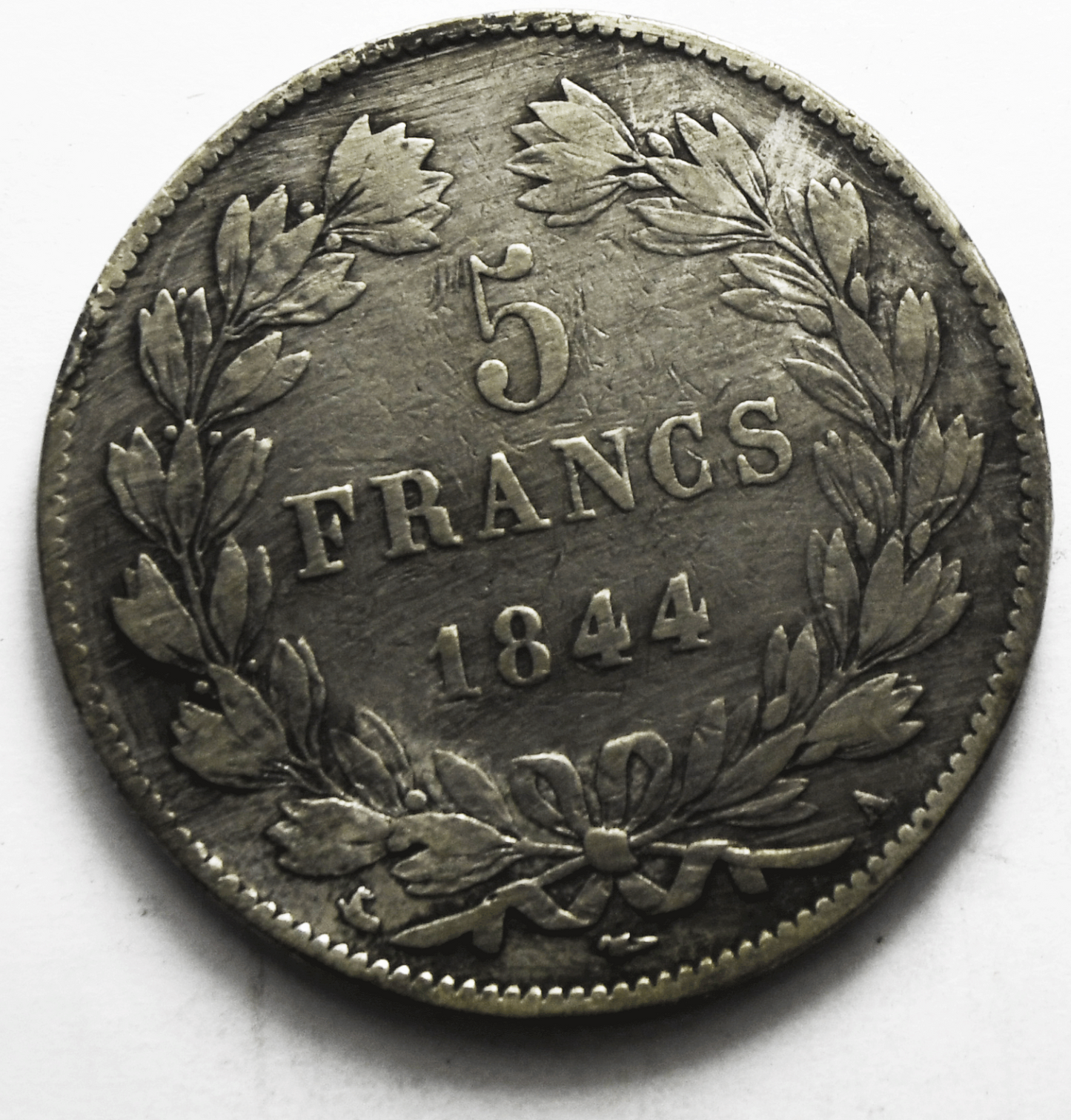 1844 A France 5 Five Francs Silver Coin KM# 749.1