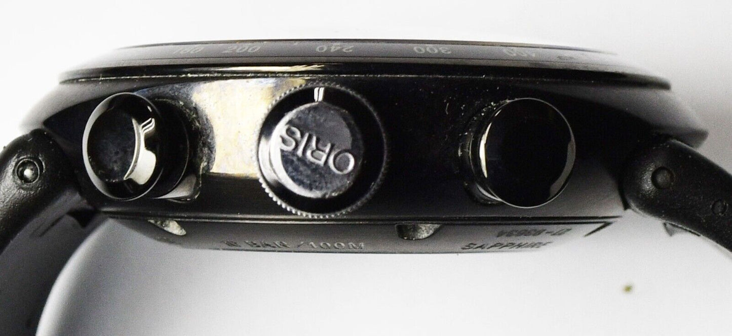 Men's Oris 7611 Checkerboard Dial Titanium Chronograph Skeleton 45mm Wristwatch