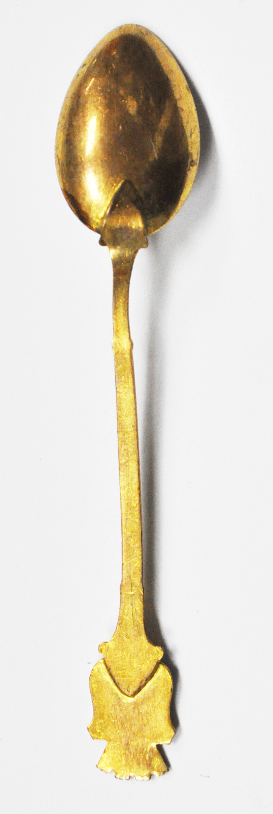 Copenhagen Amalienborg Slot Gold Plated Enamel Souvenir Spoon 4-1/2"