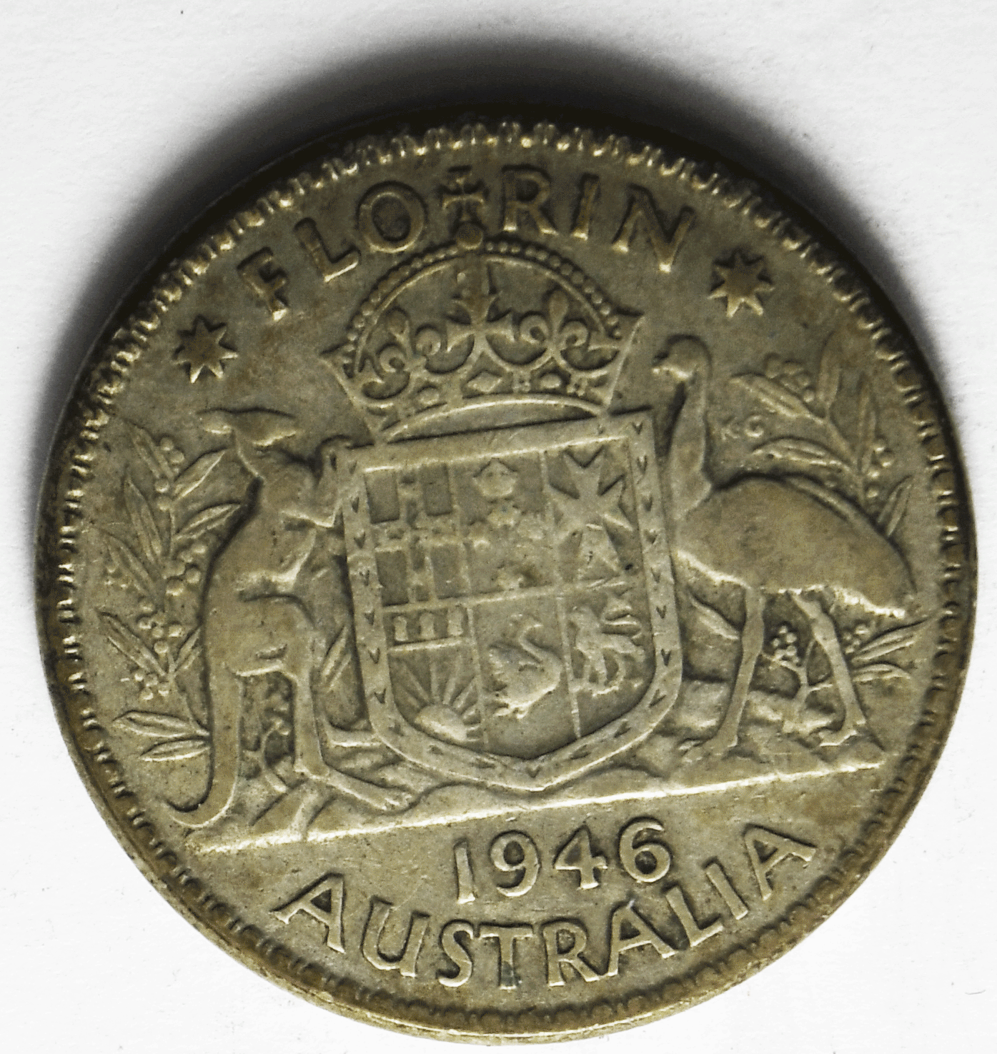 1946 Australia Florin Silver Coin KM# 40a