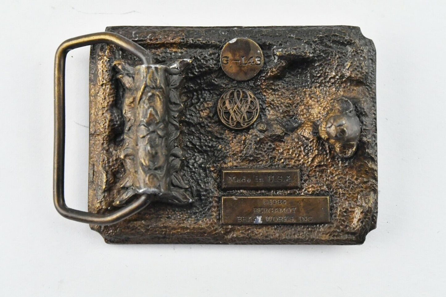 1984 Bergamot Brass Works Indian Chief #G-L43 Vintage Belt Buckle 2 3/8" Wide