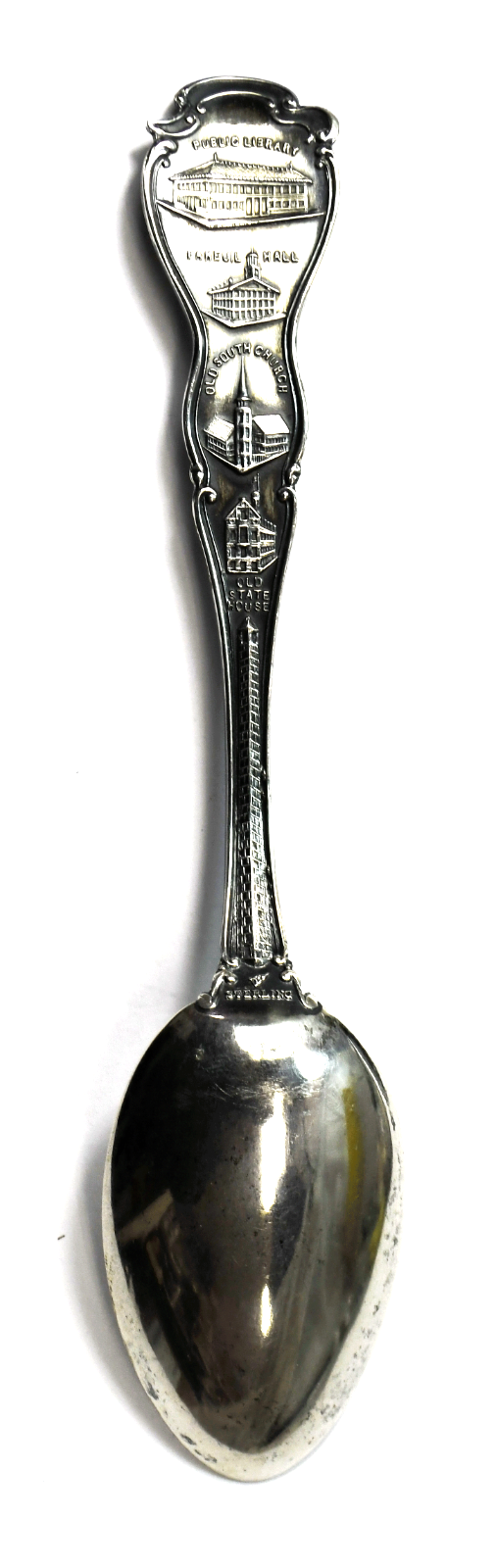 Sterling Mechanics Boston Massachusetts Souvenir Fish Spoon 5-7/8" Beans