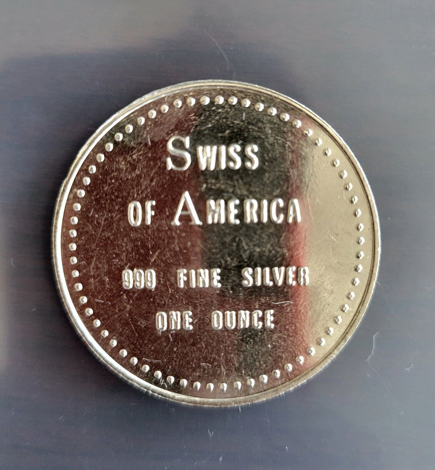 Vintage Swiss of America .999 Fine Silver Round 1 oz